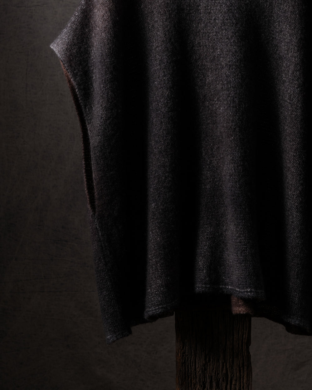 Woman Poncho Pullover Cashmere Silk N/Brownie