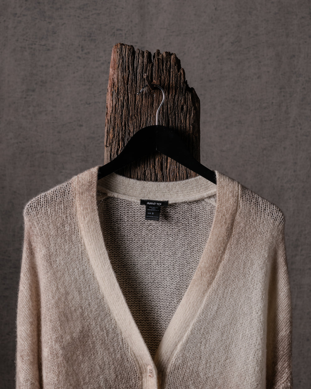 Woman Marble Effect Brushed Oversized Cashmere Silk Cardigan Noce Moscata
