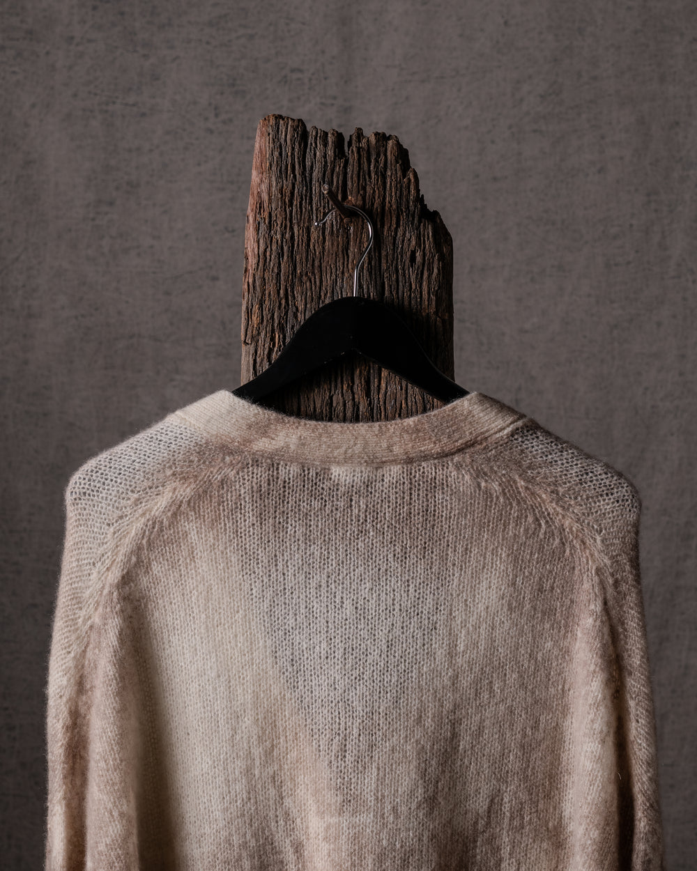 Woman Marble Effect Brushed Oversized Cashmere Silk Cardigan Noce Moscata