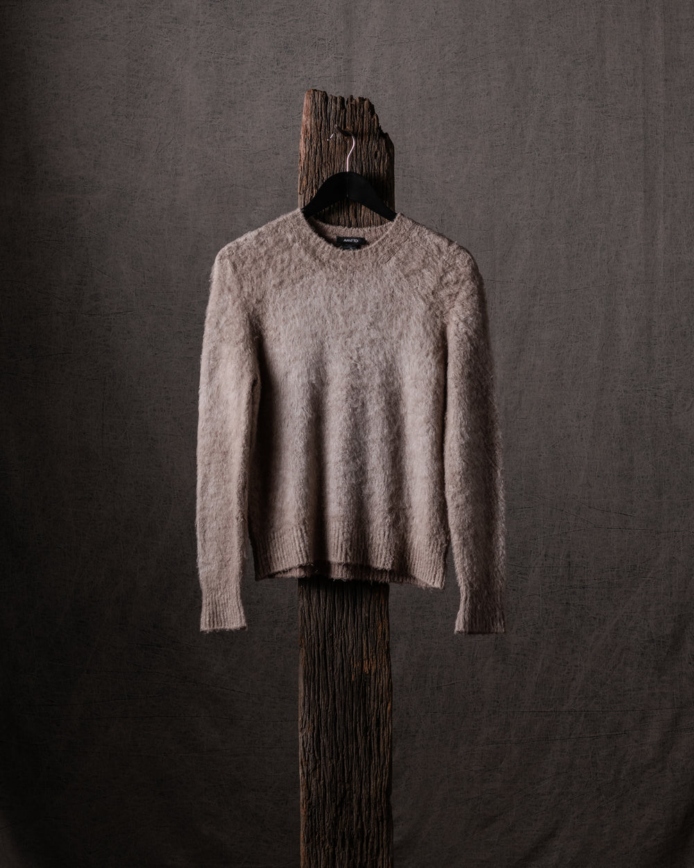 Woman Hand-Painted Brushed Cotton Pullover Noce Moscata
