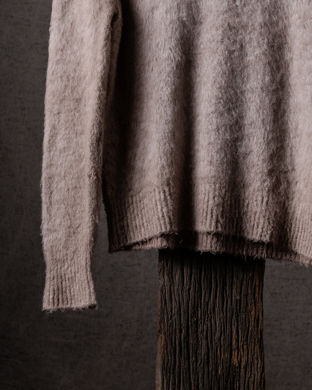 Woman Hand-Painted Brushed Cotton Pullover Noce Moscata