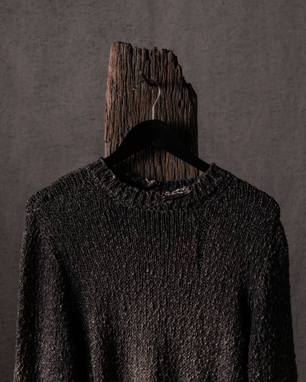 Woman Hand-Painted Raw Linen Cotton Pullover w/ Destroyed Edges Carruba