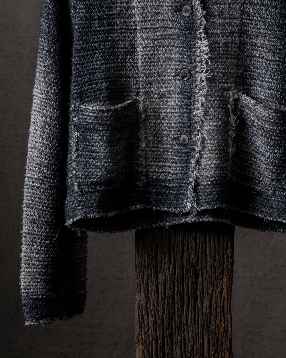 Woman Irregular Mat Stitch Rever Jacket N/Nero