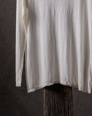 Woman Linen T Shirt Bianco