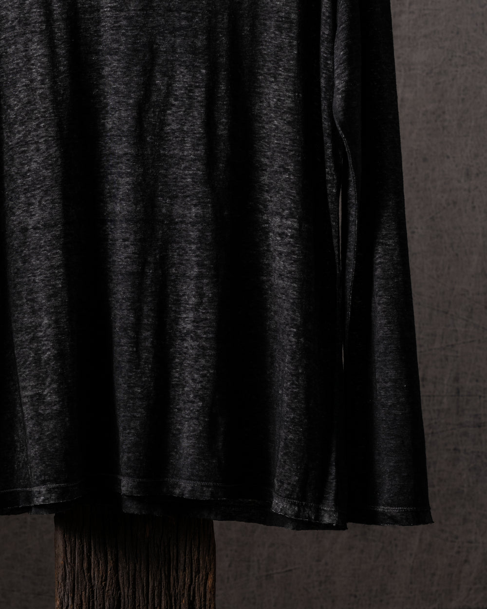 Woman Linen T Shirt N/Nero