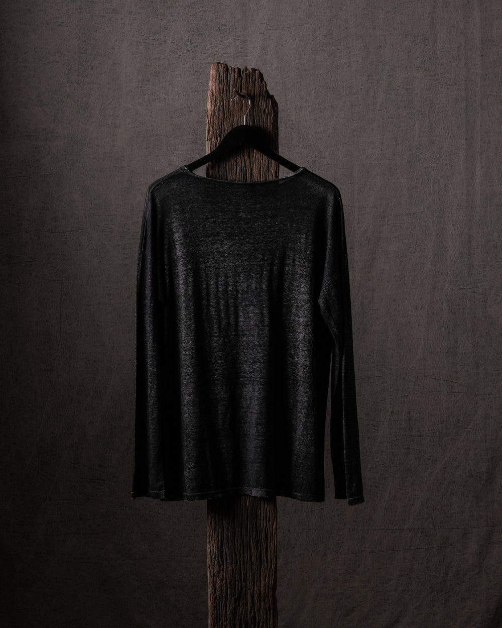 Woman Linen T Shirt N/Nero