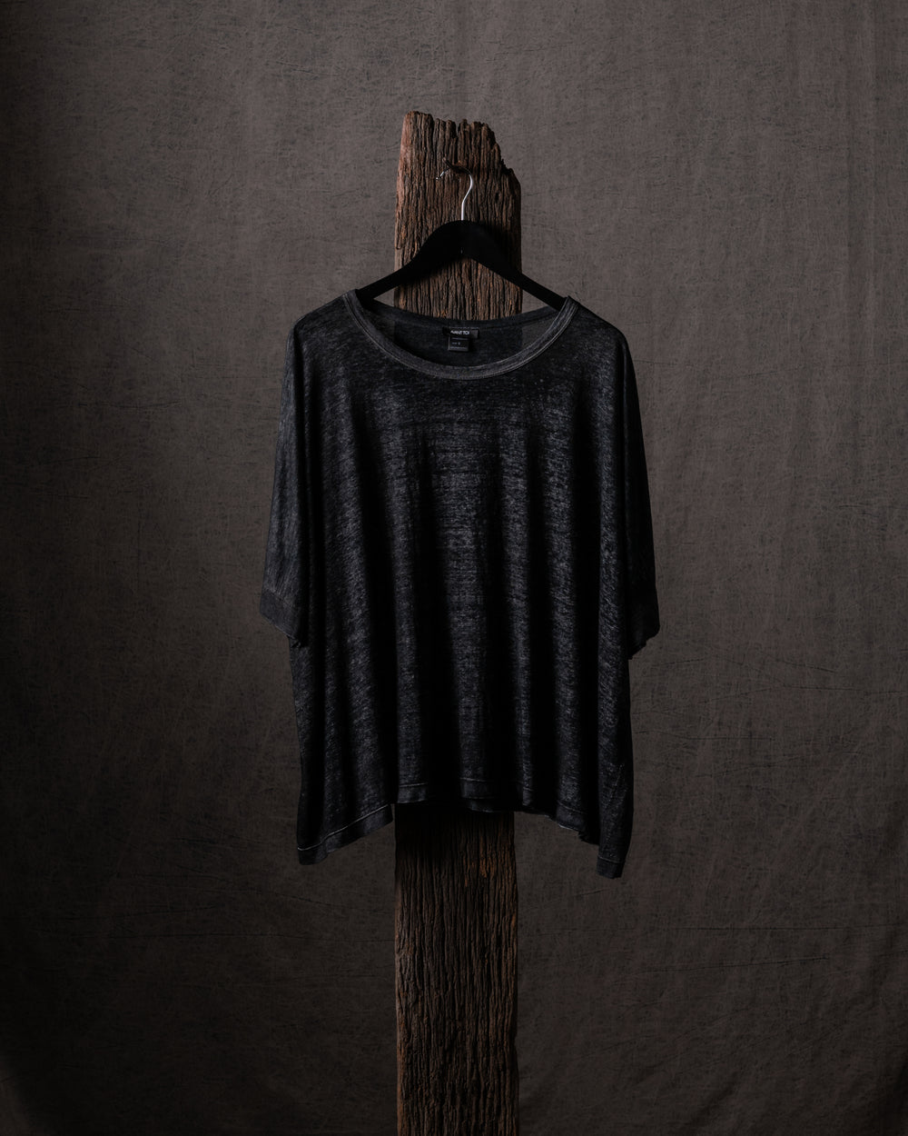 Woman Hand Painted Linen Boxy T Shirt Carruba