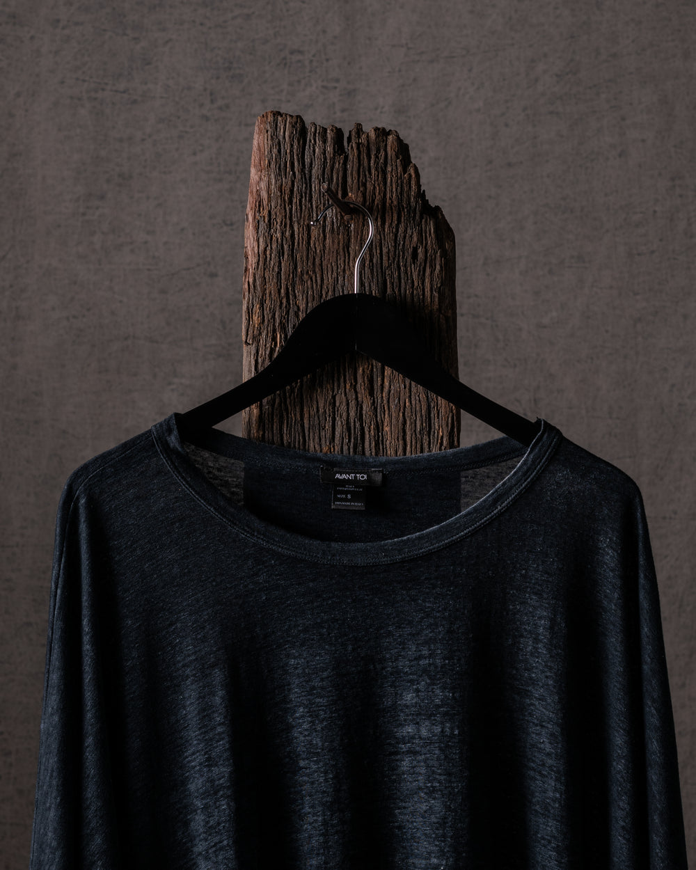 Woman Hand Painted Linen Boxy T Shirt N/Nero