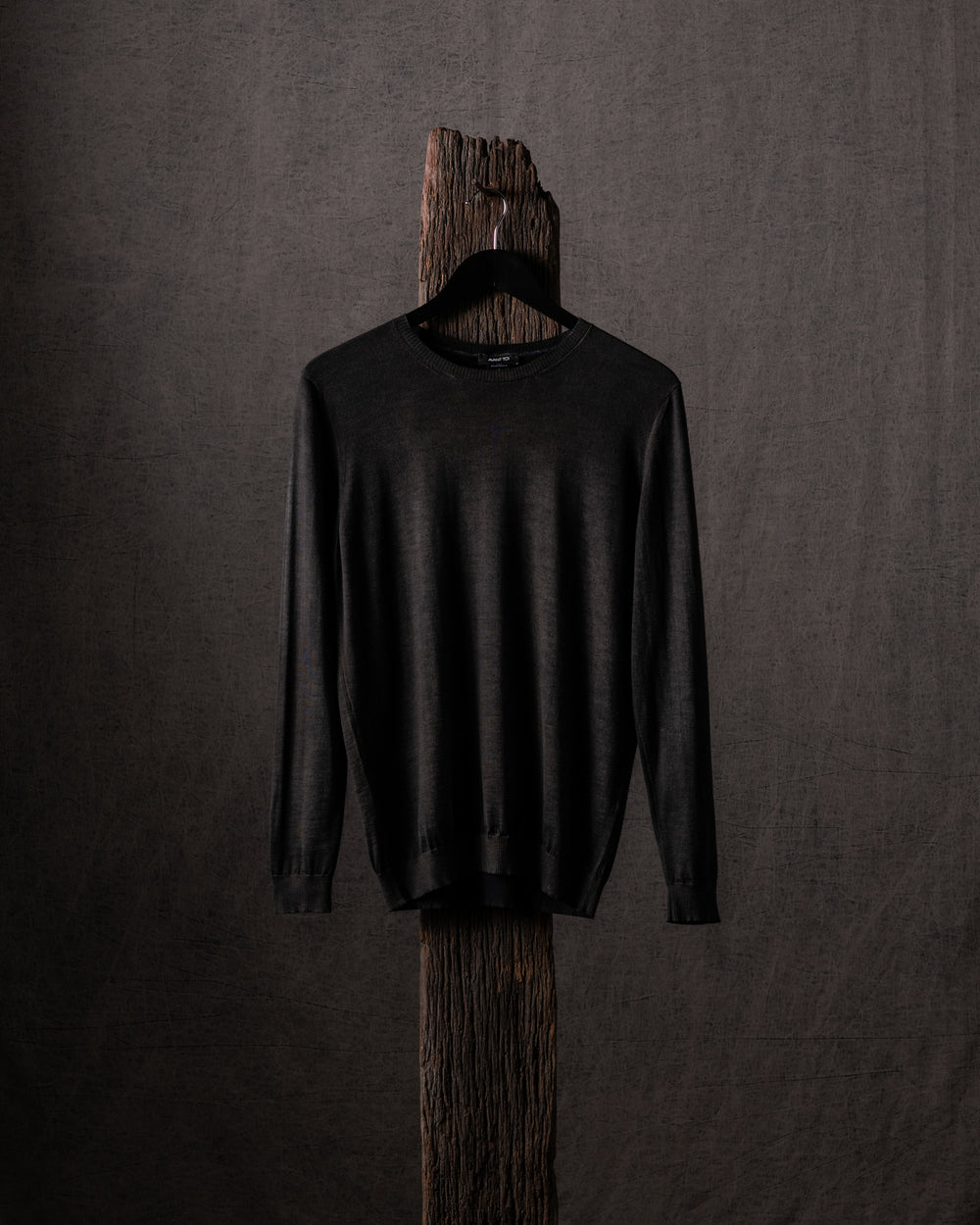 Man Hand Painted Cashmere Silk Pullover N/Mushroom