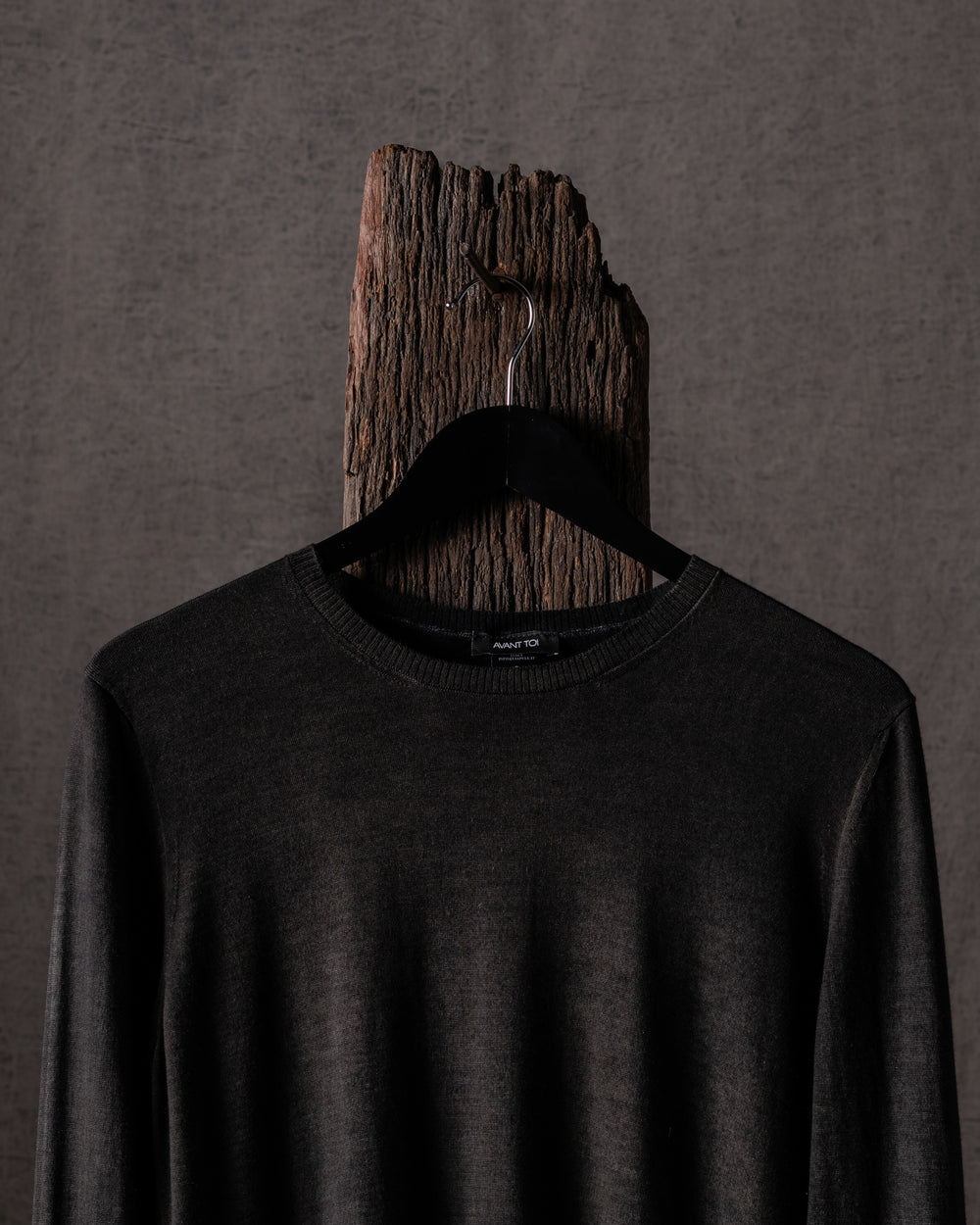 Man Hand Painted Cashmere Silk Pullover N/Mushroom