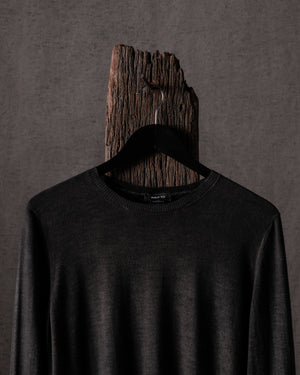 Man Hand Painted Cashmere Silk Pullover N/Mushroom