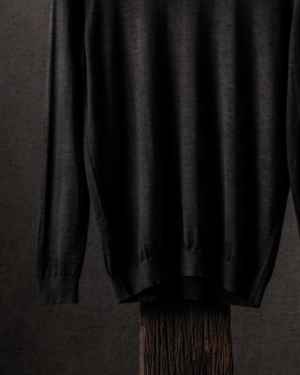 Man Hand Painted Cashmere Silk Pullover N/Mushroom