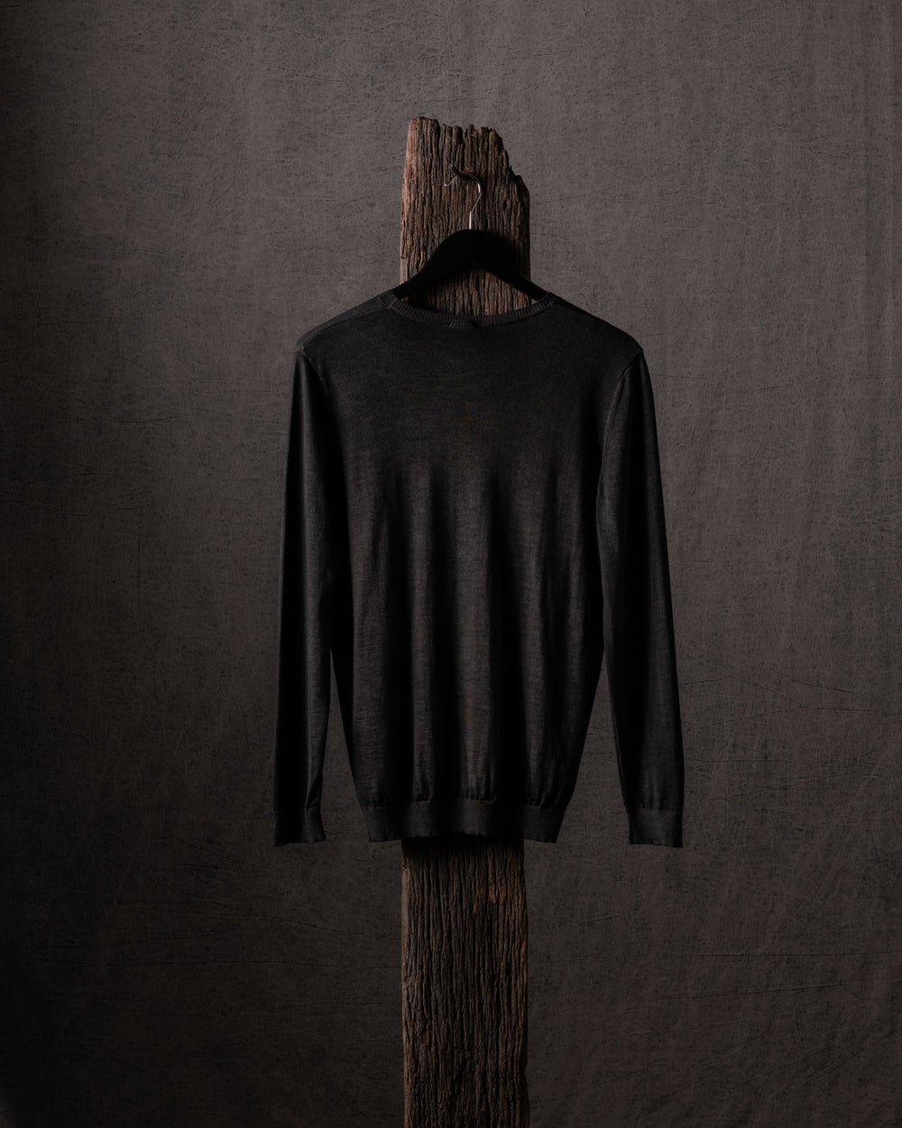 Man Hand Painted Cashmere Silk Pullover N/Mushroom