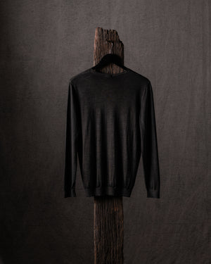 Man Hand Painted Cashmere Silk Pullover N/Mushroom