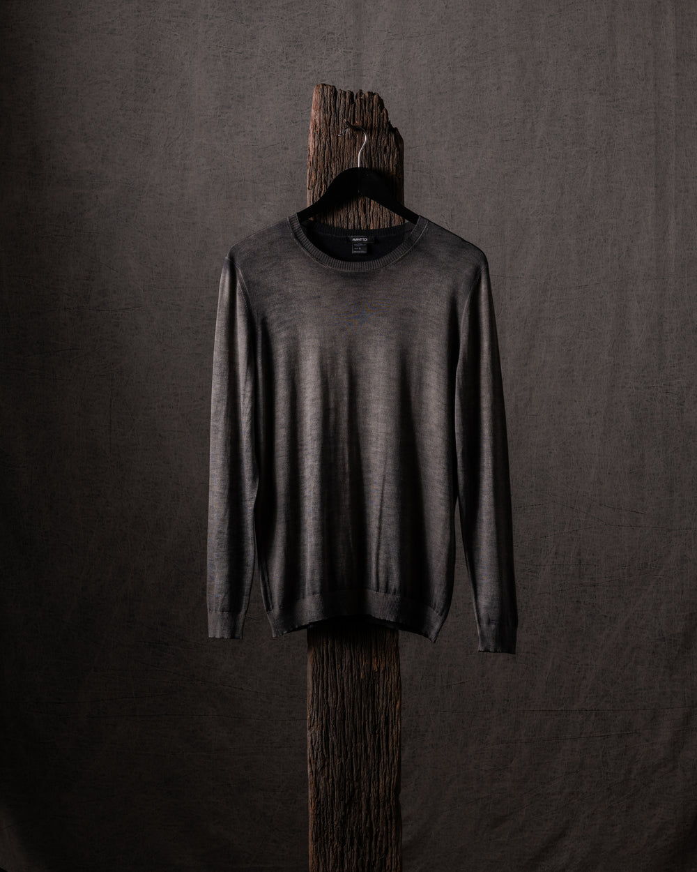 Man Hand Painted Cashmere Silk Pullover N/Taupe