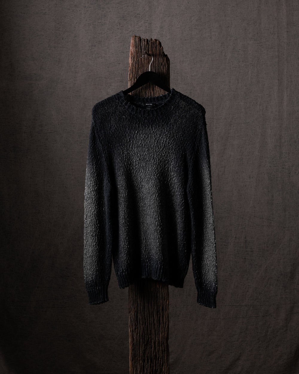 Man Hand Painted Raw Linen Cotton Pullover N/Mushroom