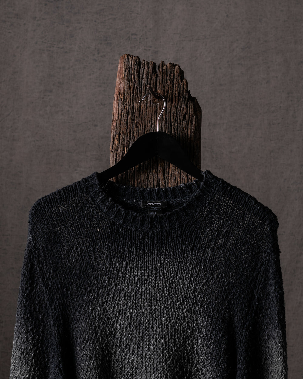 Man Hand Painted Raw Linen Cotton Pullover N/Mushroom