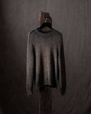 Man Hand Painted Raw Linen Cotton Pullover N/Taupe