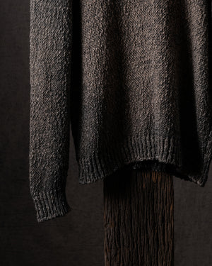 Man Hand Painted Raw Linen Cotton Pullover N/Taupe