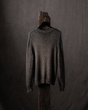 Man Hand Painted Raw Linen Cotton Pullover N/Taupe