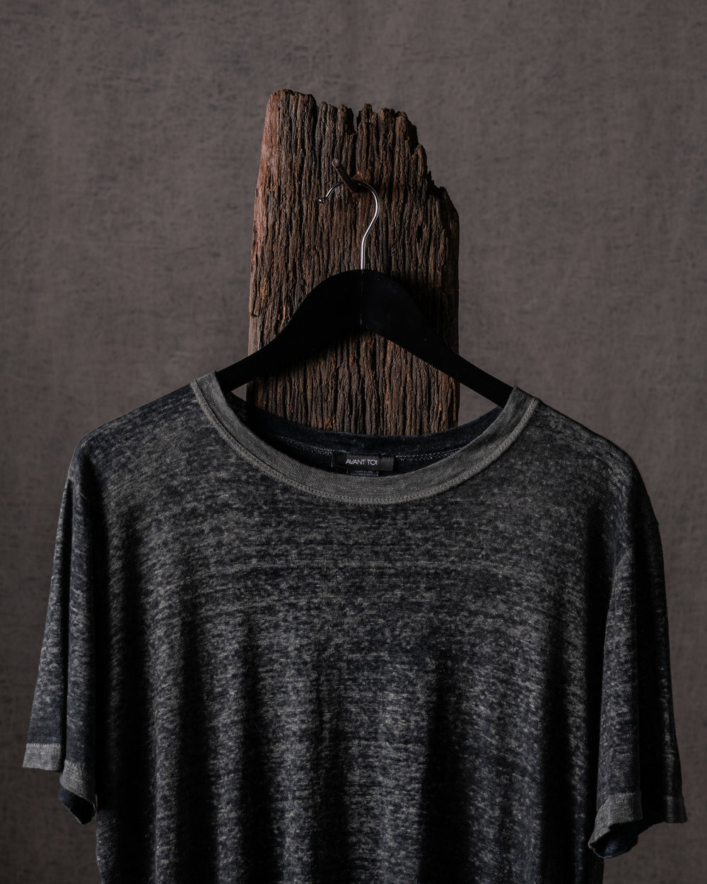 Man Hand Painted Linen Jersey T Shirt N/Mushroom