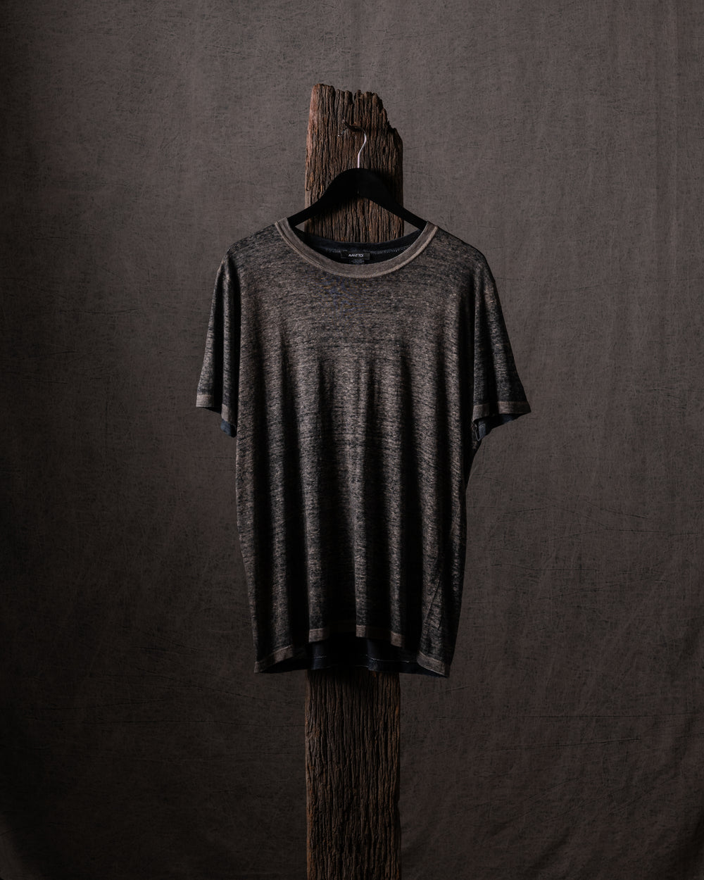 Man Hand Painted Linen Jersey T Shirt N/Taupe