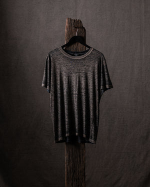 Man Hand Painted Linen Jersey T Shirt N/Taupe