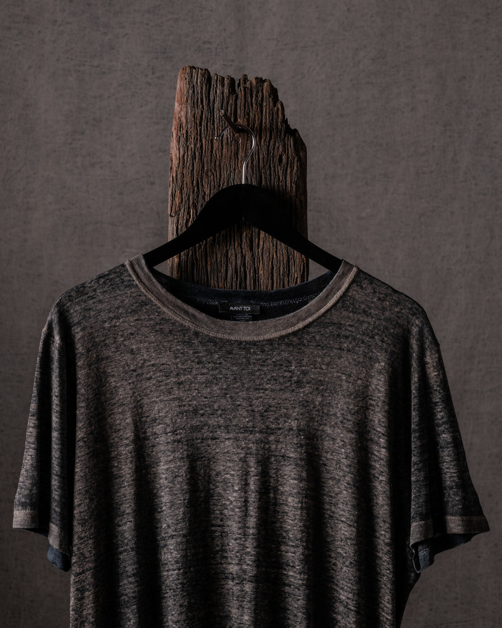 Man Hand Painted Linen Jersey T Shirt N/Taupe