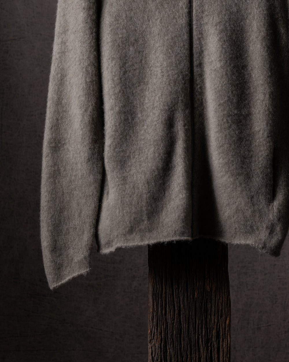 Man Carded Zipped Hoodie Rosmarino