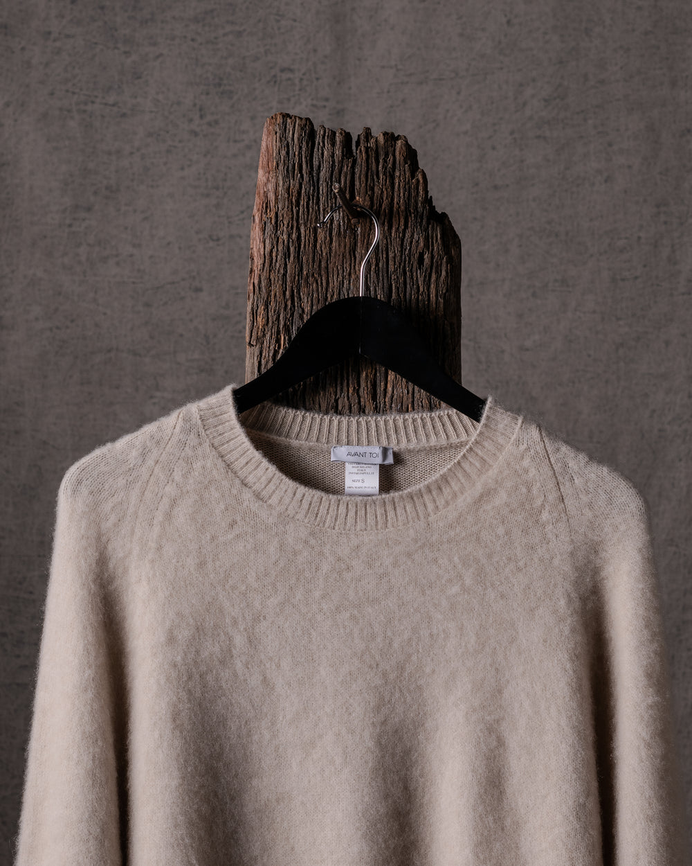 Man Carded Cashmere Pullover w/ Raglan Sleeves Saraceno