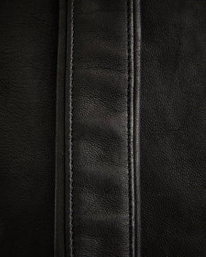 Leather Brushed Backpack Nero