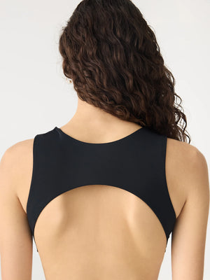 Black Cut Out Detail One Piece