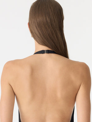 Halter Neck One Piece Black