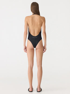 Halter Neck One Piece Black