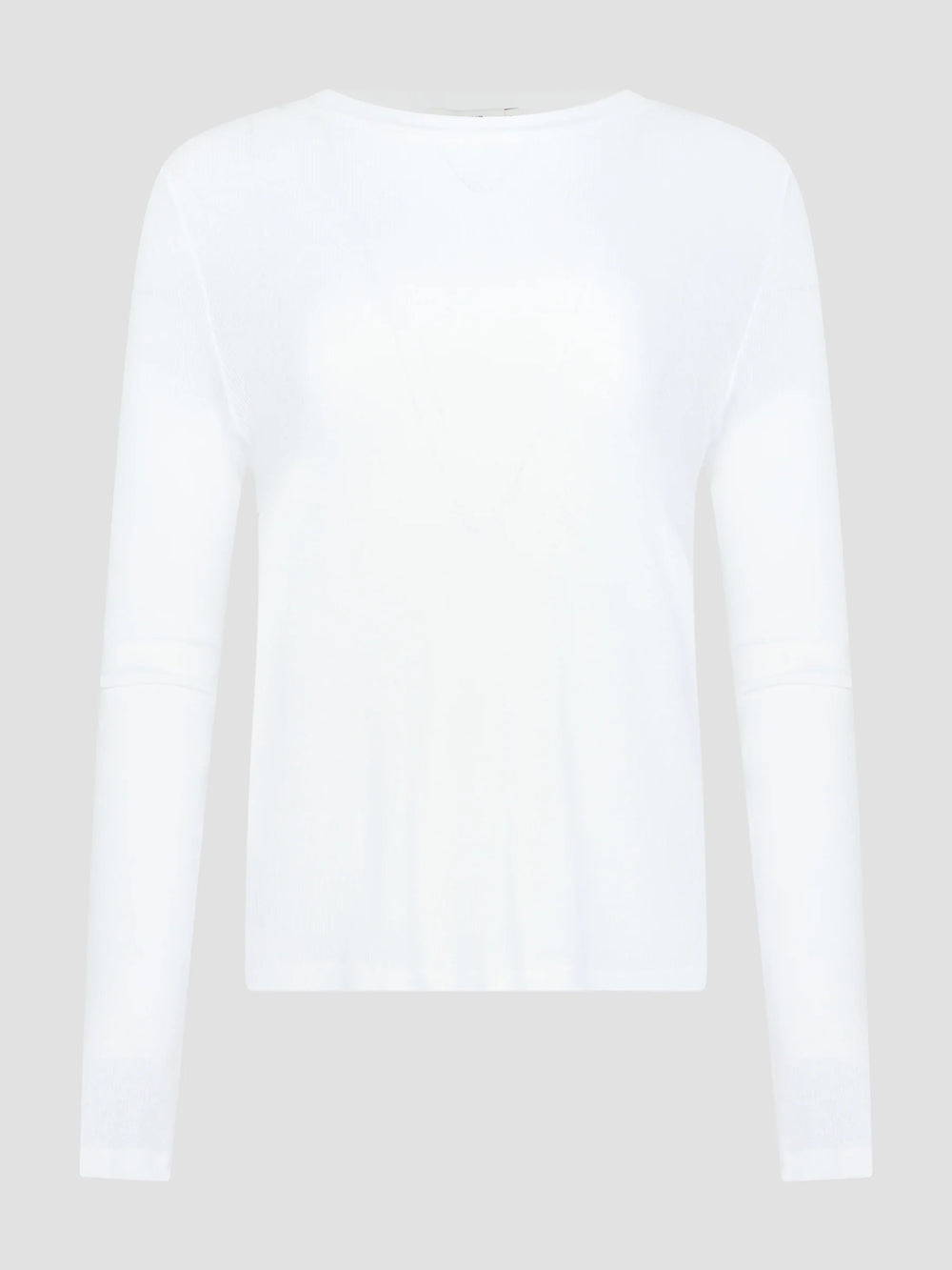 Sheer Rib LS T Shirt White