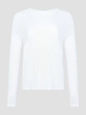 Sheer Rib LS T Shirt White