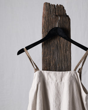 Boat Neck Linen Silk Striped Twill Gathered Top