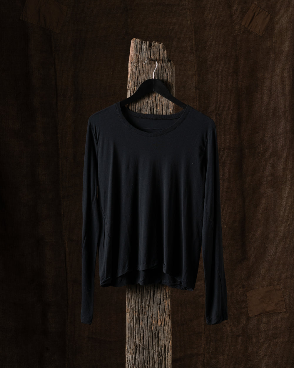 Fine Cotton LS Tee Shirt Black