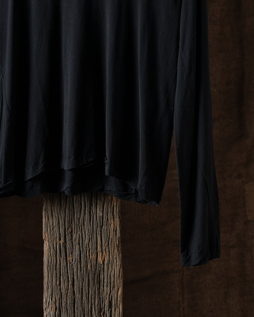 Fine Cotton LS Tee Shirt Black