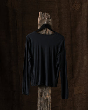 Fine Cotton LS Tee Shirt Black