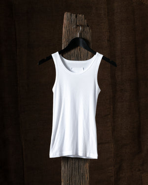 Singlet Washed Cotton White