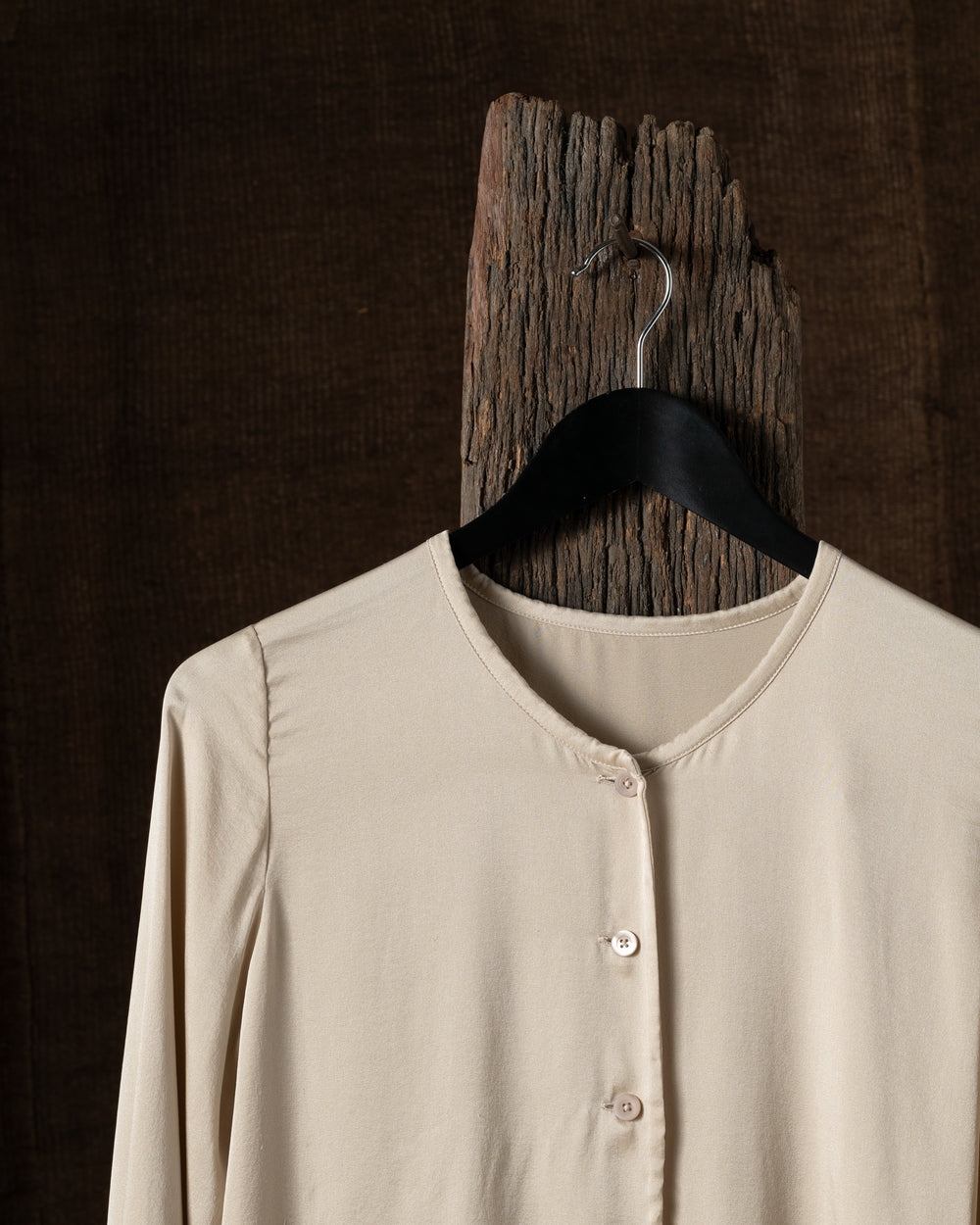 Blouse LS Silk Latte