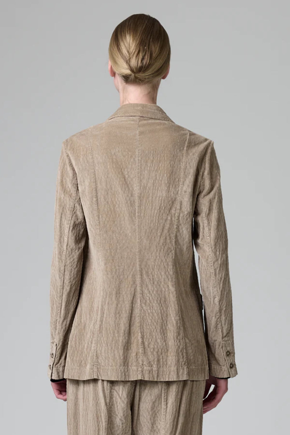 Cord Longerline Jacket Camel