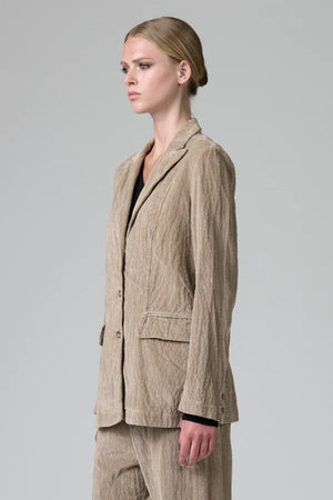 Cord Longerline Jacket Camel