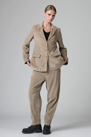 Cord Longerline Jacket Camel