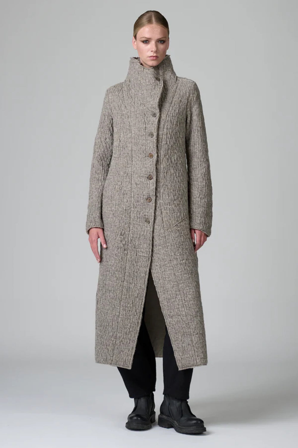 Virgin Wool Signature Coat Taupe