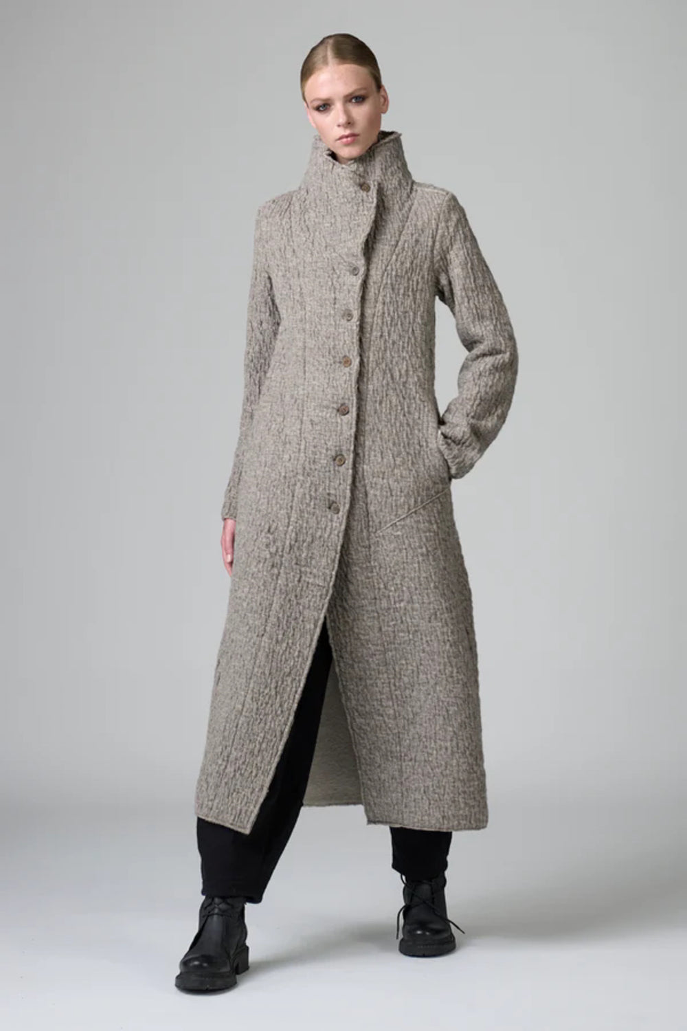 Virgin Wool Signature Coat Taupe