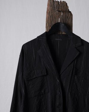 3 Button Jacket Pencil Stripe Black