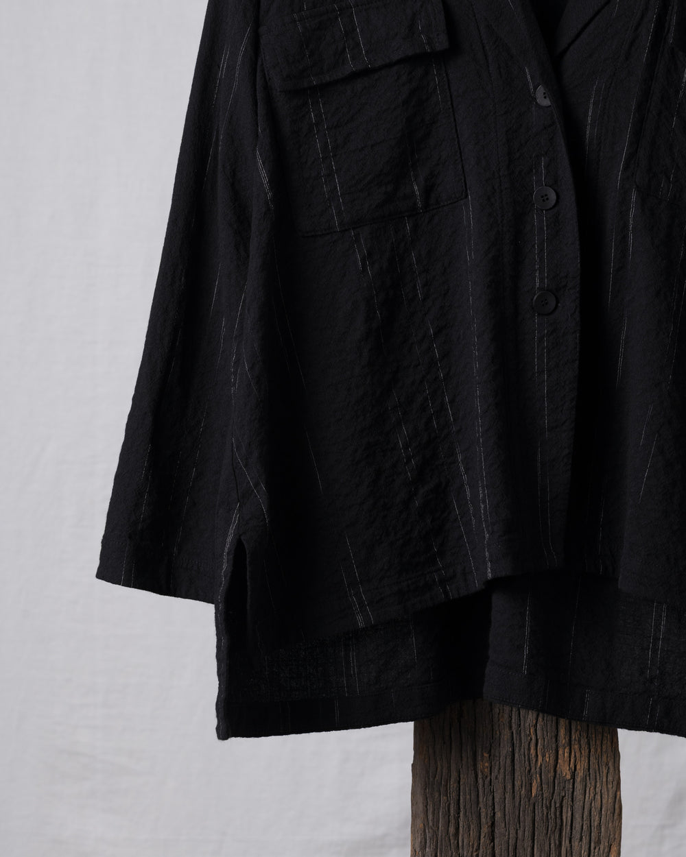 3 Button Jacket Pencil Stripe Black