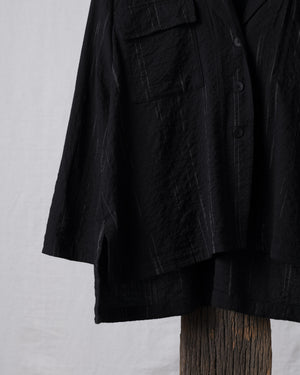 3 Button Jacket Pencil Stripe Black